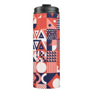 Retro Bauhaus design, colorful geometric. Thermal Tumbler