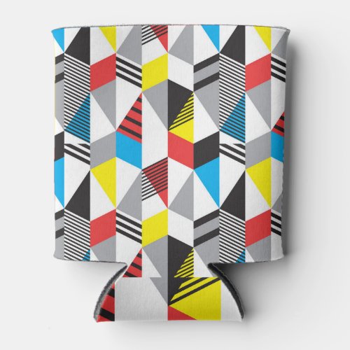 Retro Bauhaus Style Seamless Abstract Can Cooler