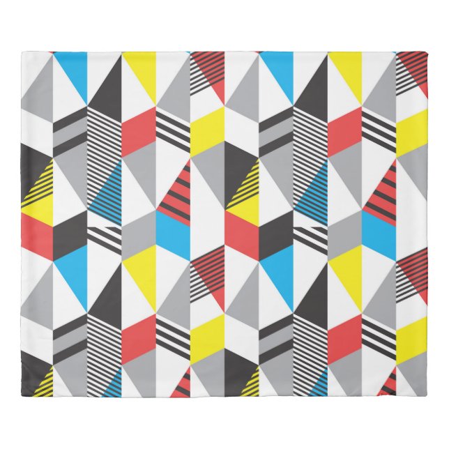 Retro Bauhaus Style: Seamless Abstract Duvet Cover (Front)