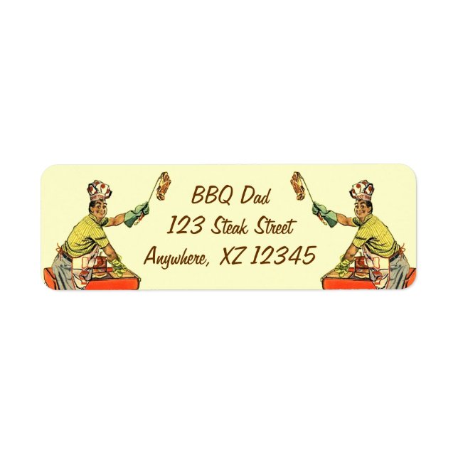 Retro BBQ Dad Label (Front)
