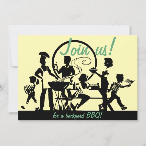 Retro BBQ Invitations _ 50s Barbecue Invites