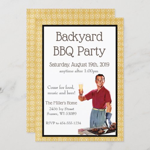 Retro BBQ Party Invitation