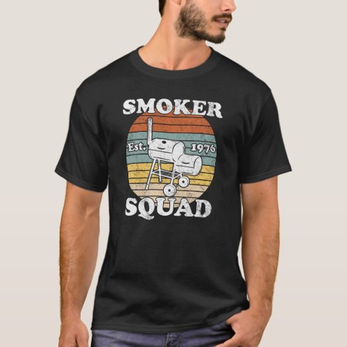 Retro BBQ Smoker Squad Est1976 T_Shirt