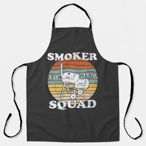 Retro BBQ Smoker Squad Est1976 T_Shirt Apron