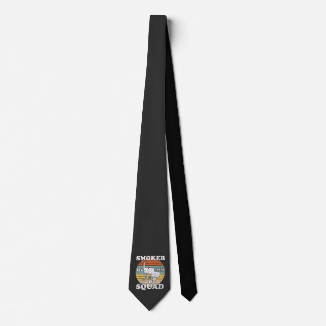 Retro BBQ Smoker Squad Est.1976 T-Shirt Neck Tie (Front)