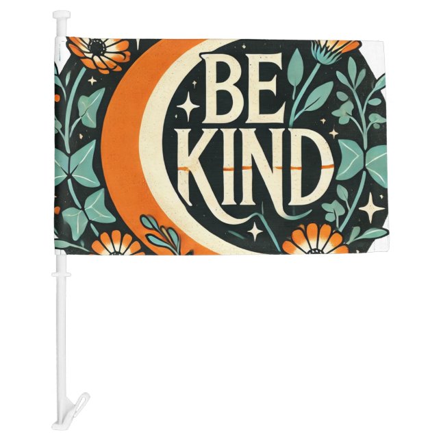 Retro Be Kind                                      Car Flag (Front)
