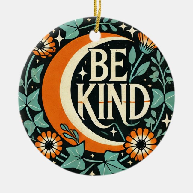 Retro Be Kind                                      Ceramic Ornament (Front)