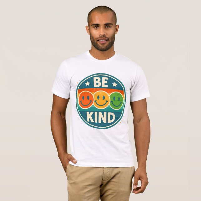 Retro Be Kind Smiley Face T-Shirt (Front Full)