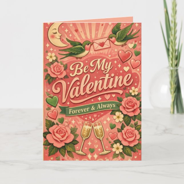 Retro Be My Valentine Custom Card (Front)