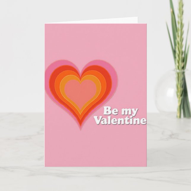 Retro Be My Valentine Greeting Card (Front)