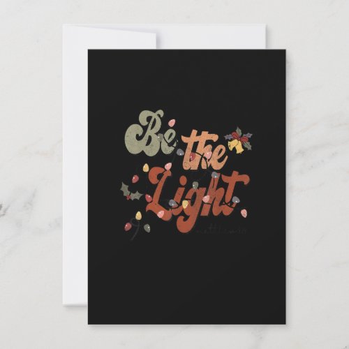 Retro Be The Light Jesus Faith Christmas Lights Ch Invitation