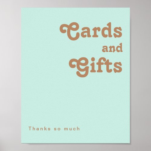 Retro Beach  Aqua Cards and Gifts Sign
