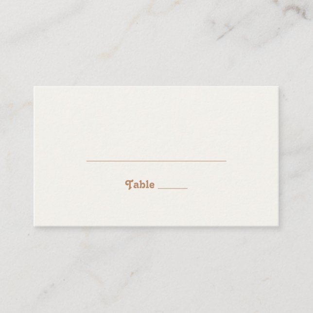 Retro Beach | Aqua Flat Wedding Place Card (Front)