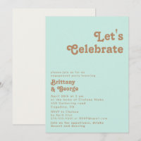 Retro Beach | Aqua Let's Celebrate Invitation