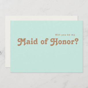 Retro Beach Aqua Maid Of Honor Proposal Card