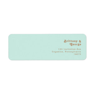 Retro Beach Aqua Return Address Label