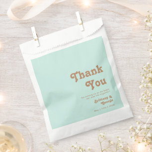 Retro Beach Aqua Thank You Favor Bag