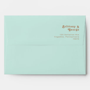 Retro Beach Aqua Wedding Invitation Envelope