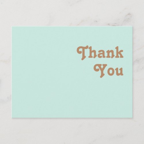 Retro Beach  Aqua Wedding Thank You Postcard