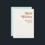 Retro Beach | Aqua Wedding Well Wishes Card<br><div class="desc">This retro beach | aqua wedding well wishes card is perfect for your simple vintage, colorful tropical boho summer wedding. Its unique bohemian mid-century font gives this design a classic minimalist groovy hippie vibe. Suppose you're looking for a design that features bright, rustic coastal ocean colors for your creative 70's...</div>