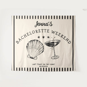 Retro beach bachelorette weekend banner backdrop