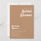 Retro Beach | Brown Bridal Shower Invitation (Front)