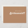 Retro Beach | Brown Bridesmaid Proposal Card