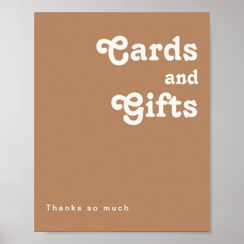 Retro Beach  Brown Cards and Gifts Sign