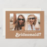 Retro Beach | Brown Photo Bridesmaid Proposal Card