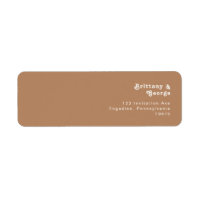 Retro Beach | Brown Return Address Label