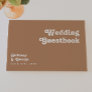 Retro Beach | brown Wedding Guestbook