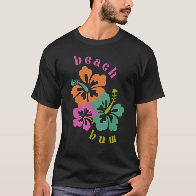 Retro Beach Bum Coconut Girl Summer Beach Paradise T-Shirt (Front)