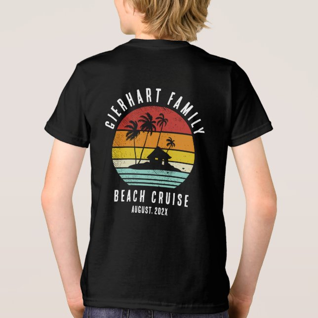 Retro Beach Cruise Family Matching Personalized Tri-Blend Shirt (Back)