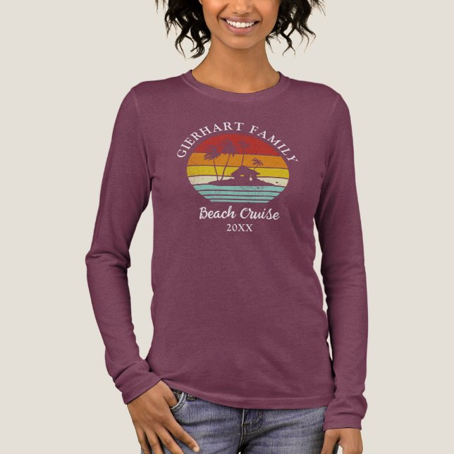 Retro Beach Cruise Family Reunion Matching Tri-Blend Shirt (Front)