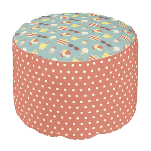 Retro Beach Days and Polka Dots Pouf