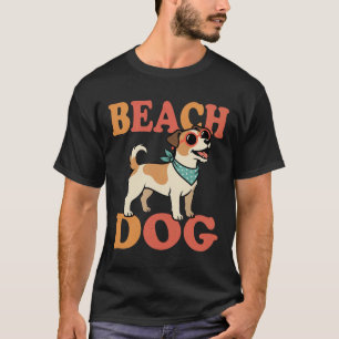 Retro Beach Dog Sunglasses Summer Vacation T-Shirt
