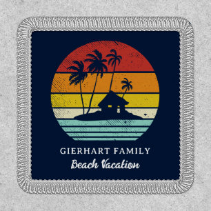 Retro Beach Family Coastal Vacation Script Patch