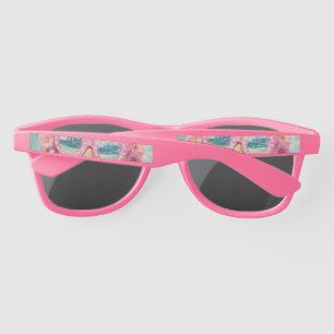 Retro Beach Girl with Floral Sunglasses