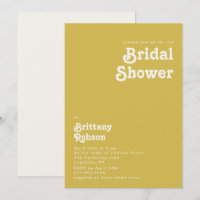 Retro Beach | Gold Bridal Shower Invitation
