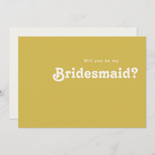 Retro Beach  Gold Bridesmaid Proposal Card