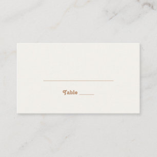 Retro Beach Gold Flat Wedding Place Card