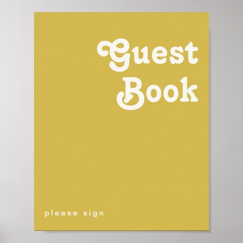 Retro Beach  Gold Guest Book Sign