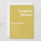 Retro Beach | Gold Lingerie Shower Invitation (Front)