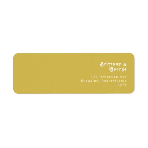 Retro Beach  Gold Return Address Label