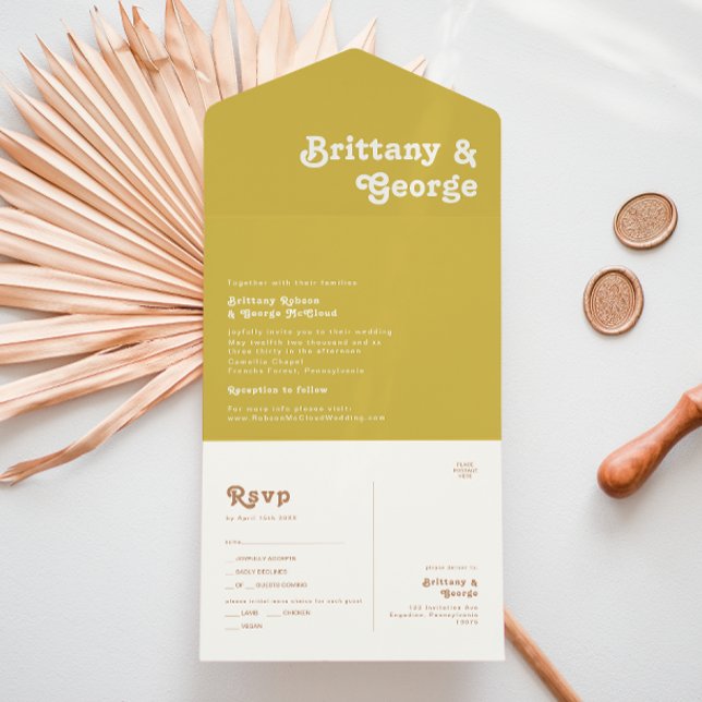 Retro Beach | Gold Seal and Send All In One Invita All In One Invitation (Creator Uploaded)