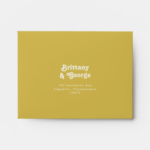 Retro Beach Gold Self Addressed RSVP Envelope