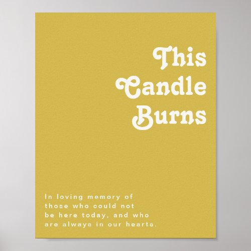 Retro Beach  Gold This Candle Burns Poster