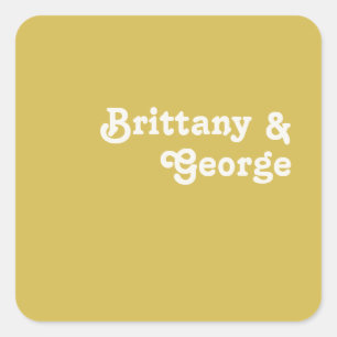 Retro Beach Gold Wedding Envelope Seals