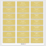 Retro Beach | Gold Wedding Guest Address Sticker<br><div class="desc">This retro beach | gold wedding guest address sticker is perfect for your simple vintage, colorful tropical boho summer wedding. Its unique bohemian mid-century font gives this design a classic minimalist groovy hippie vibe. Suppose you're looking for a design that features bright, rustic coastal ocean colors for your creative 70's...</div>