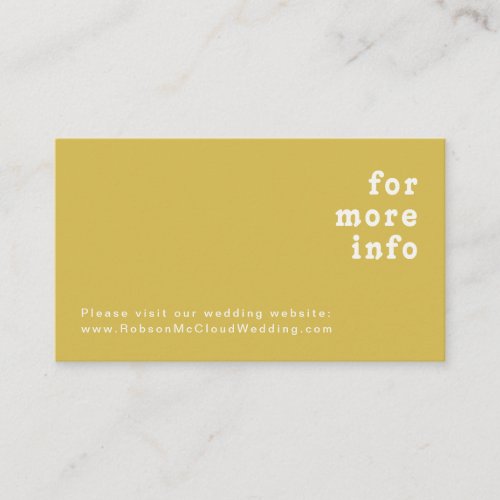 Retro Beach  Gold Wedding Website Enclosure Card